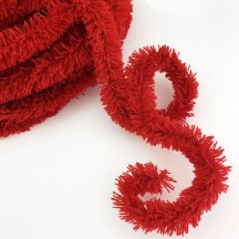 Wired Yarn Trim in Red ~ Soft and Fluffy ~ 1 yd.